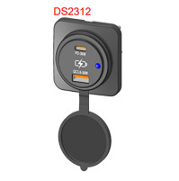 Dual Port USB Socket - 12-24V - DS2312 - ASM